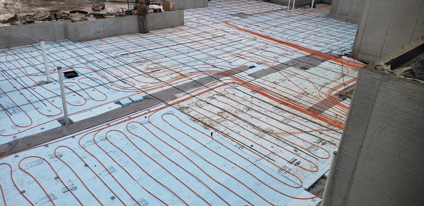 Basement Heat Tubes, Non-Transitional Concrete Pour