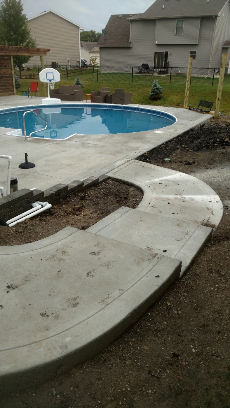 New Regular concrete pool deck - Grimes, Iowa - TRW Concrete Contractors