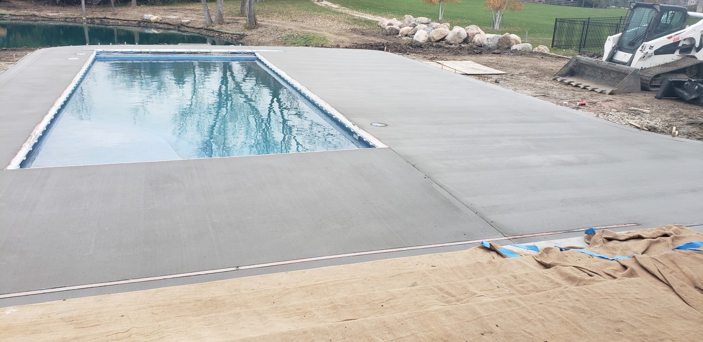 Custom concrete pool deck - Urbandale, IA