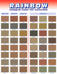 Colored concrete color chart
